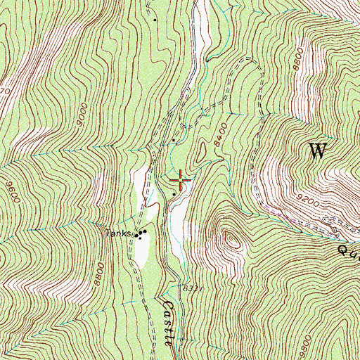 Topographic Map of Queens Gulch, CO