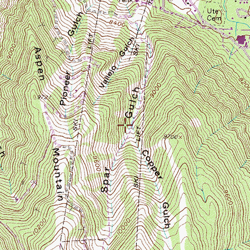 Topographic Map of Copper Gulch, CO