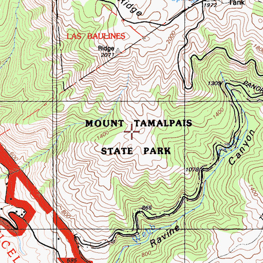 Topographic Map of Bare Knoll, CA