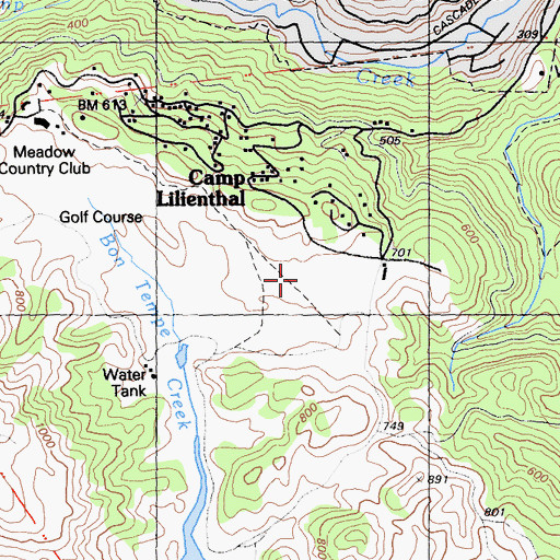 Topographic Map of Bon Tempe Meadow, CA