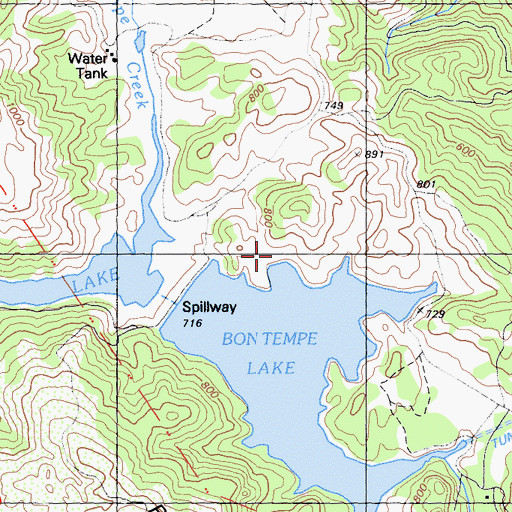 Topographic Map of Bon Tempe Trail, CA