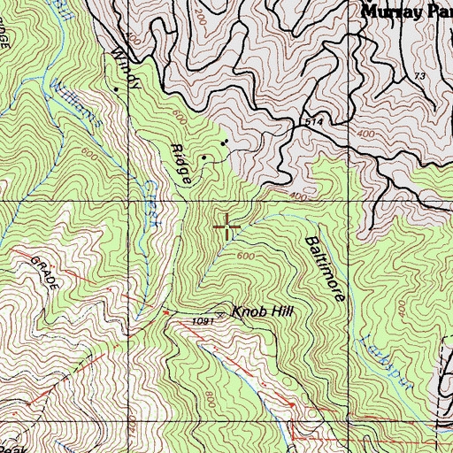 Topographic Map of Dawn Falls, CA