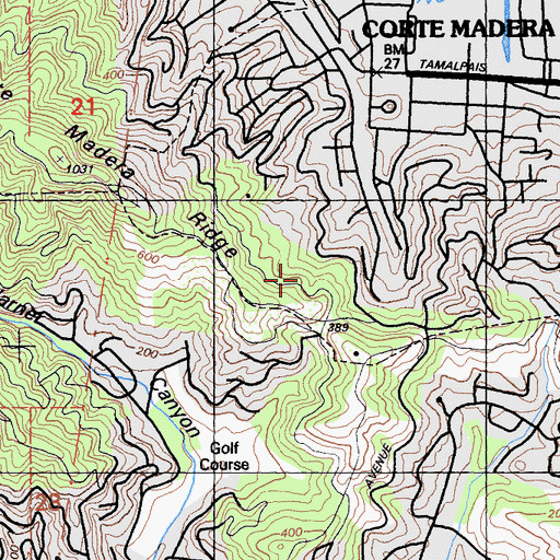 Topographic Map of Harvey Warne Trail, CA