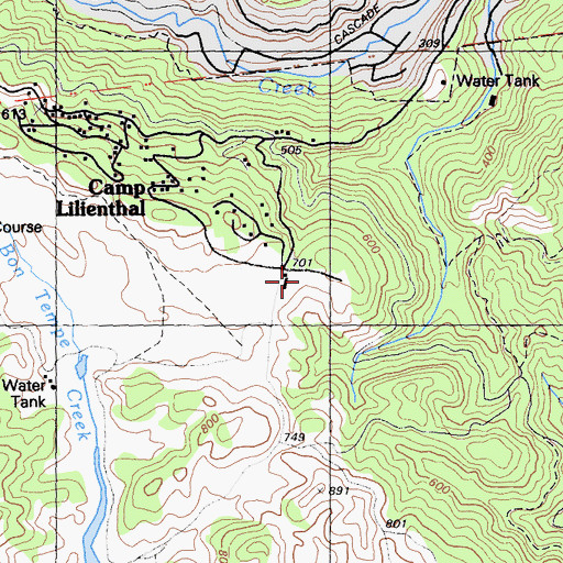 Topographic Map of Sky Oaks Ranger Station, CA