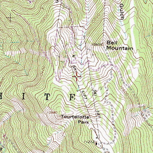 Topographic Map of Tourtelotte Park, CO