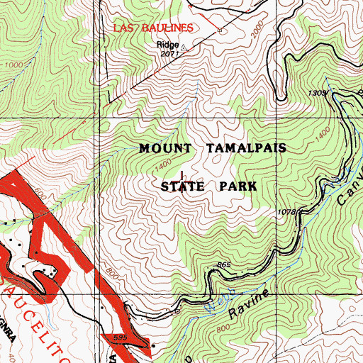 Topographic Map of Wooded Knoll, CA