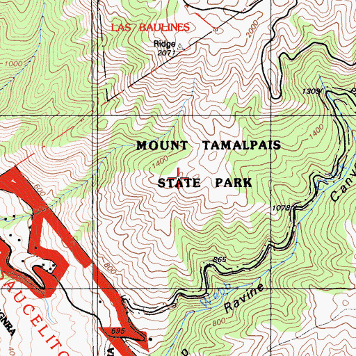 Topographic Map of Wooded Knoll, CA