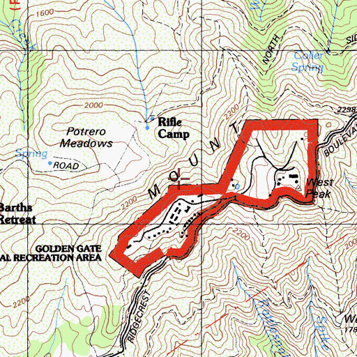 Topographic Map of Arturo Trail, CA