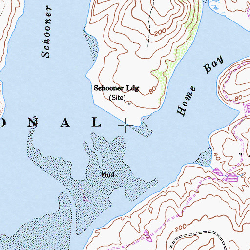 Topographic Map of Bull Point, CA