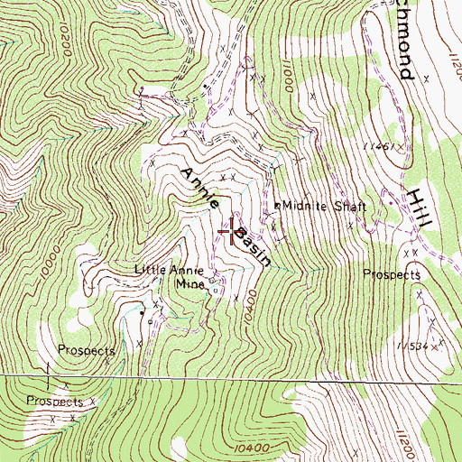 Topographic Map of Annie Basin, CO