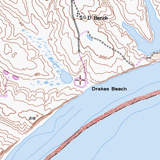 Topographic Map of Drakes Monument, CA