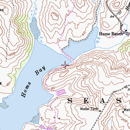 Topographic Map of Estero Trail, CA