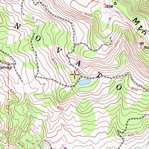 Topographic Map of Mount Burdell Preserve, CA