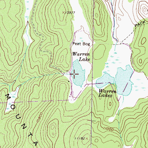 Topographic Map of Warren Lake, CO