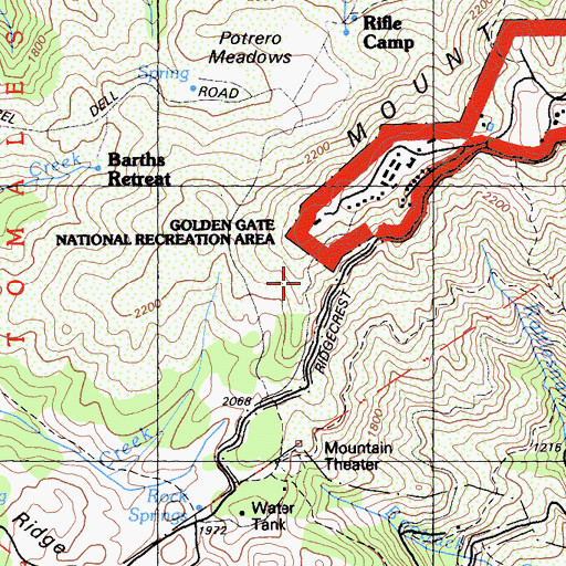 Topographic Map of Mountain Top Trail, CA