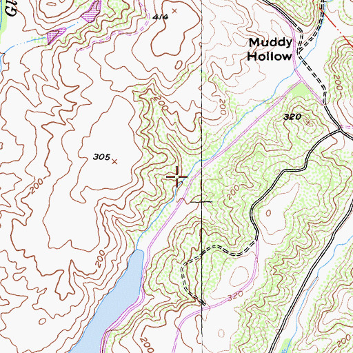 Topographic Map of Muddy Hollow Trail, CA