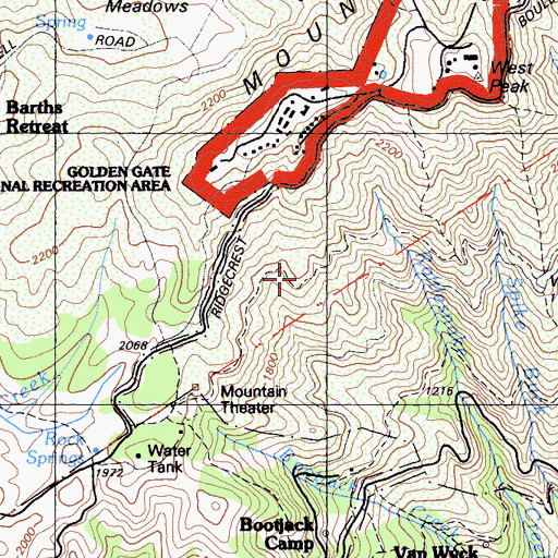 Topographic Map of Rock Spring Trail, CA