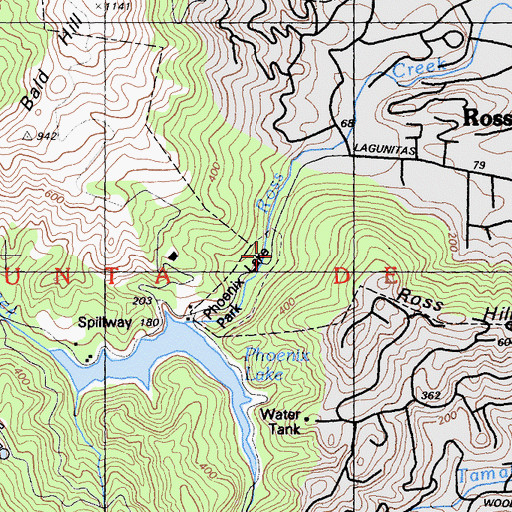 Topographic Map of Ross Trail, CA