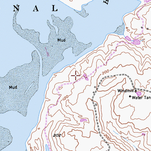 Topographic Map of Sunset Beach Trail, CA