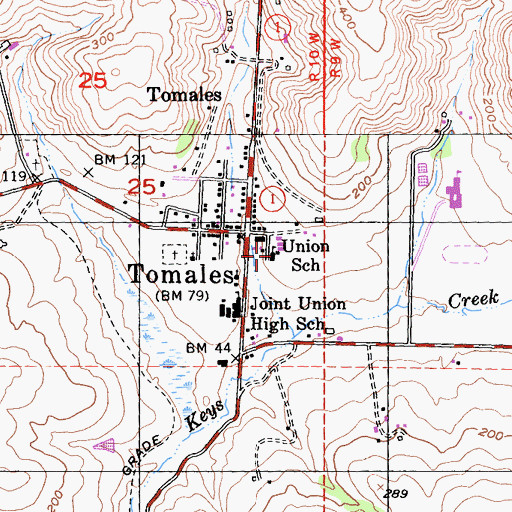 Topographic Map of Tomales Elementary School, CA