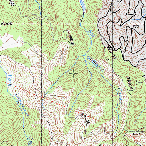 Topographic Map of Tucker Trail, CA