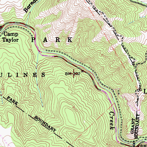 Topographic Map of Crystal Springs, CA