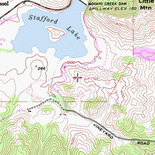 Topographic Map of Indian Valley Golf Course, CA