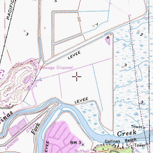 Topographic Map of John F McInnis County Park, CA