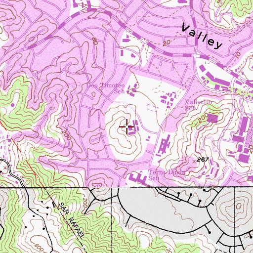 Topographic Map of Kaiser Permanente San Rafael Medical Center, CA