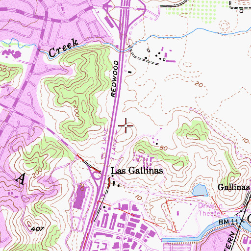 Topographic Map of Las Gallinas Golf Club (historical), CA
