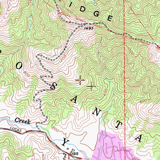 Topographic Map of Lucas Valley Preserve, CA