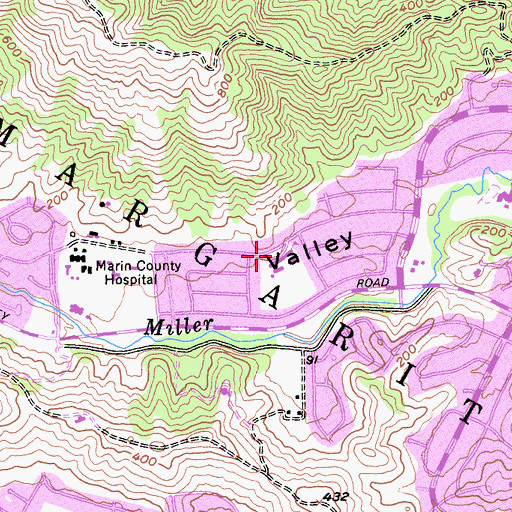 Topographic Map of Lucas Valley School, CA