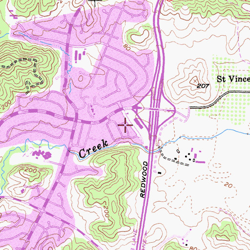 Topographic Map of Marinwood Shopping Center, CA