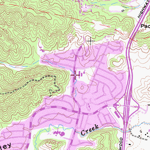 Topographic Map of Mary E Silveira Elementary School, CA
