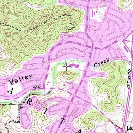 Topographic Map of Miller Creek Middle School, CA