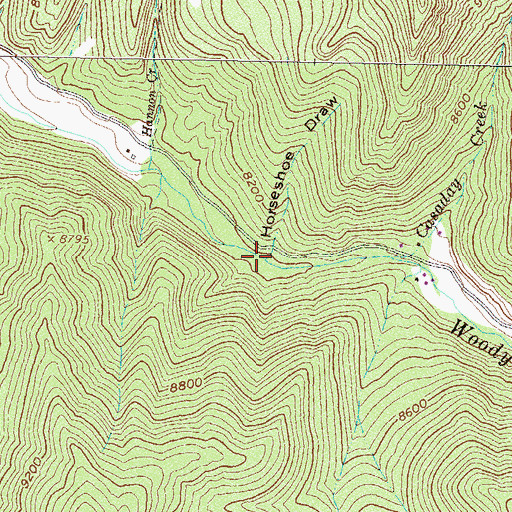 Topographic Map of Horseshoe Draw, CO