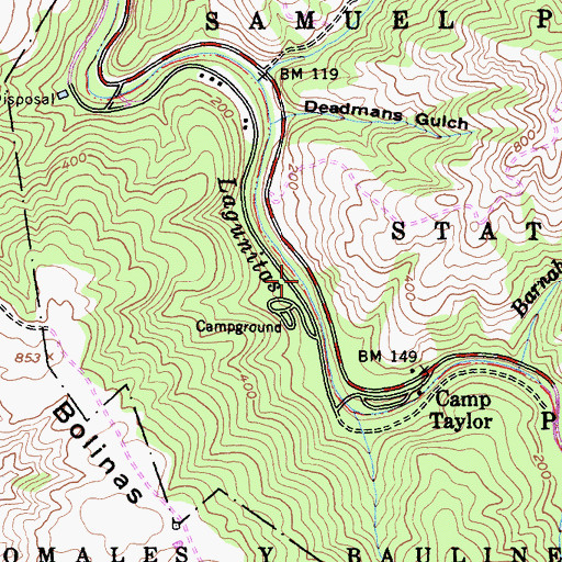 Topographic Map of North Creek Trail, CA