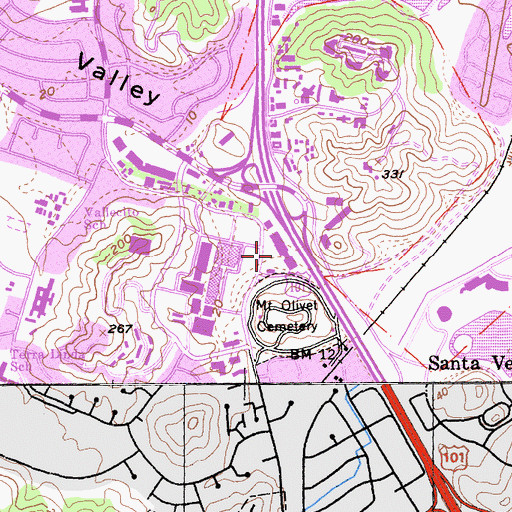 Topographic Map of Northgate Shopping Center, CA