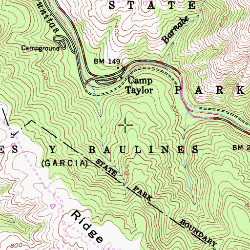 Topographic Map of Pioneer Tree Trail, CA