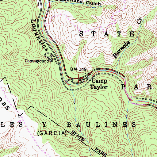 Topographic Map of Samuel P Taylor State Park Office, CA