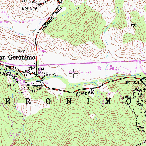 Topographic Map of San Geronimo National Golf Course, CA