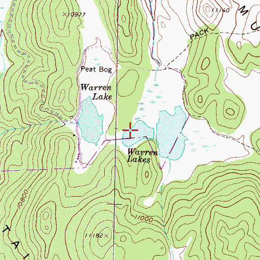 Topographic Map of Warren Lakes, CO