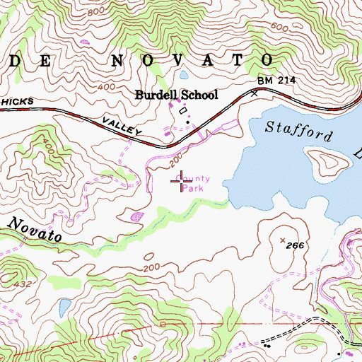 Topographic Map of Stafford County Park, CA