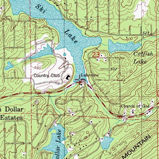 Topographic Map of Lake View, AL