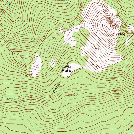 Topographic Map of Deer Park, CO