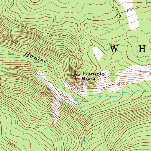 Topographic Map of Thimble Rock, CO