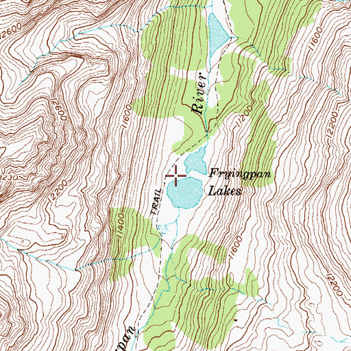 Topographic Map of Fryingpan Lakes, CO