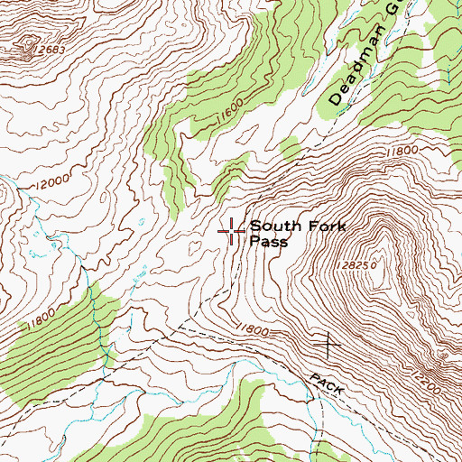 Topographic Map of South Fork Pass, CO