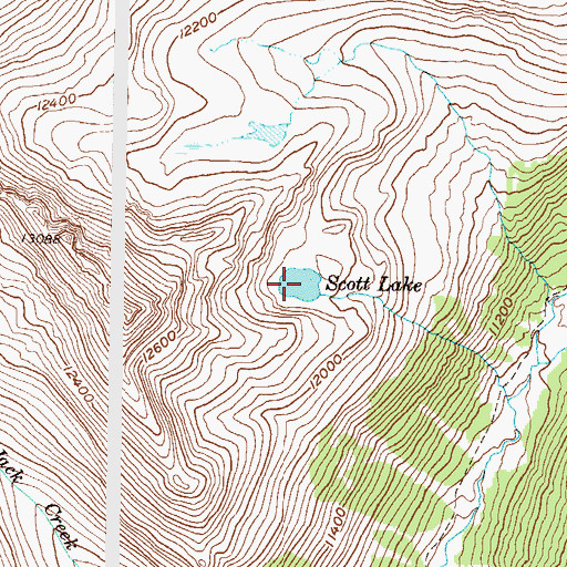 Topographic Map of Scott Lake, CO