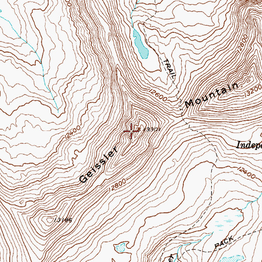 Topographic Map of Geissler Mountain, CO